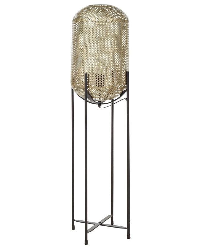 Floor Lamp Black and Brass Iron Metal Contemporary Design Modern Home Decor Lighting Beliani