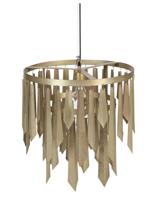 Pendant Lamp Metal Iron Brass Colour Retro Ceiling Light Chandellier Beliani