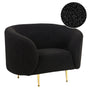 Armchair Black Boucle Fabric Soft Nubby Gold Legs Retro Glam Art Decor Style Beliani