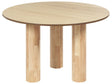 Dining Table Light Ash Wood MDF Tabletop Rubberwood Legs  120 cm Modern Rustic Style Beliani