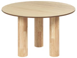 Dining Table Light Ash Wood MDF Tabletop Rubberwood Legs  120 cm Modern Rustic Style Beliani