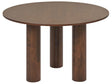 Dining Table Dark Ash Wood MDF Tabletop Rubberwood Legs  120 cm Modern Rustic Style Beliani