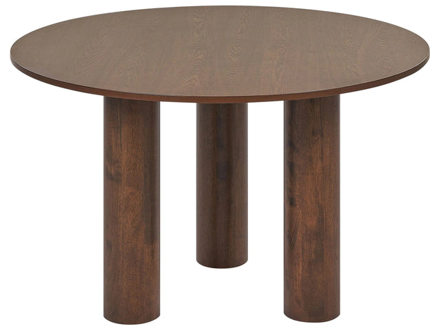 Dining Table Dark Ash Wood MDF Tabletop Rubberwood Legs  120 cm Modern Rustic Style Beliani