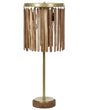 Table Lamp Dark Mango Wood with Brass Iron Classic Design Modern Home Decor Lighting Beliani