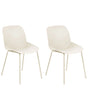 Set of 2 Dining Chairs Beige Plastic Deep Seat Contemporary Modern Design Dining Room Seating Beliani