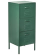 3 Drawer Storage Cabinet Dark Green Metal Steel Home Office Unit Industrial Small Chest of Drawers Beliani