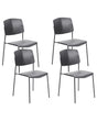 Set of 2 Dining Chairs Black Plastic Contemporary Modern Design Dining Room Seating Beliani