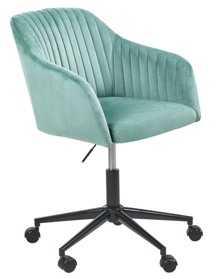 Office Swivel Chair Mint Green Velvet Height Adjustable Tufted Backrest Glamour Style Beliani