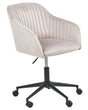 Office Swivel Chair Taupe Velvet Height Adjustable Tufted Backrest Glamour Style Beliani