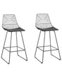 Set of 2 Dining Chairs Black Metal Steel with Faux Leather Seat Pad  Beliani