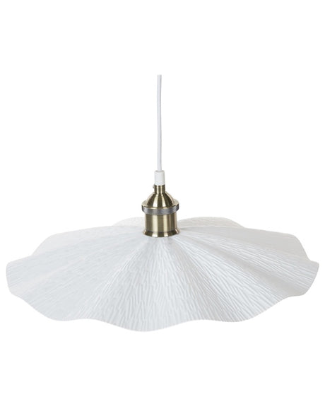 Pendant Lamp White Brass Metal Modern Industrial Style Decorative Ceiling Light Living Room Dining Beliani