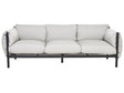 3 Seater Sofa Aluminium Garden Sofa Black Aluminium Frame Light Grey Water Repellent Fabric Cushions Beliani