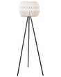 Floor Lamp White Paper Shade Black Metal Legs Modern Contemporary Design Tripod Base Standing Light Beliani