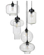 Pendant Lamp Transparent Glass Shades Black Iron 6 Light Modern Design Home Accessories Living Room Beliani