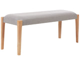 Hallway Bench Light Wood Grey Upholstered Seat Polyester Cushion Rectangular Retro Classic Design Beliani