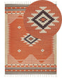 Kilim Area Rug Multicolour Cotton 160 x 230 cm Reversible Geometric Pattern with Tassels Rectangular Traditional Beliani
