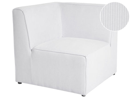 Corner Section Off White Corduroy 1-Seat Jumbo Cord Sofa Module Modern Single-Seat Beliani