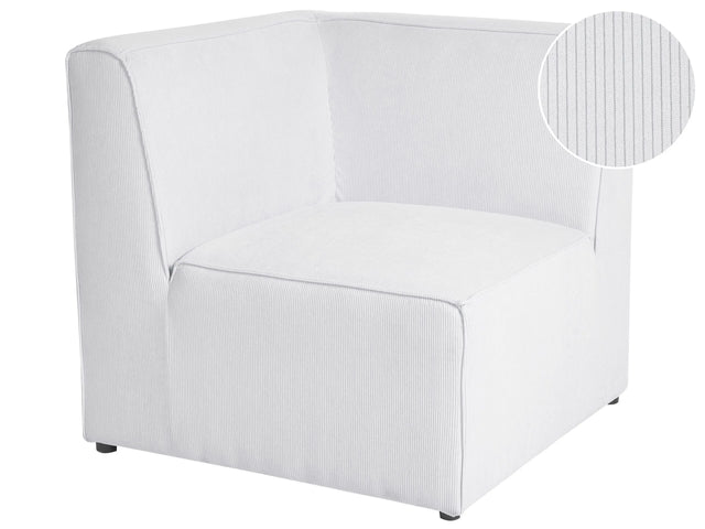 Corner Section Off White Corduroy 1-Seat Jumbo Cord Sofa Module Modern Single-Seat Beliani