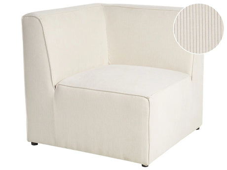 Corner Section Beige Corduroy 1-Seat Jumbo Cord Sofa Module Modern Single-Seat Beliani