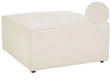 Ottoman Beige Corduroy Upholstered Square Footstool Modern Design Beliani