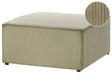 Ottoman Green Corduroy Upholstered Square Footstool Modern Design Beliani
