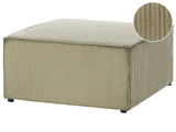 Ottoman Green Corduroy Upholstered Square Footstool Modern Design Beliani