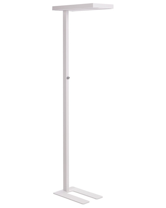 Floor LED Lamp White Aluminium 197 cm Height Knob Switch Dimming Modern Industrial Lighting Home Office Beliani