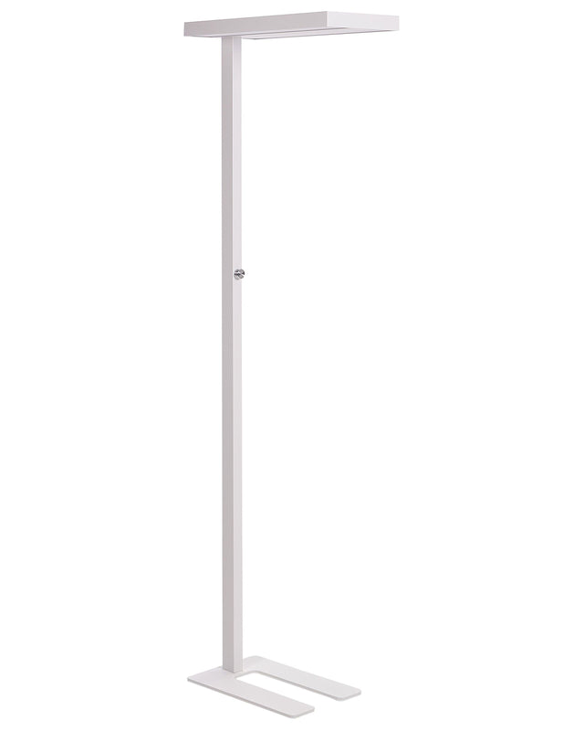 Floor LED Lamp White Aluminium 197 cm Height Knob Switch Dimming Modern Industrial Lighting Home Office Beliani