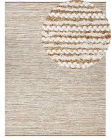Modern Area Rug Beige and White 300 x 400 cm Rectangular Handwoven Reversible Low Pile Modern Living Room Bedroom Beliani