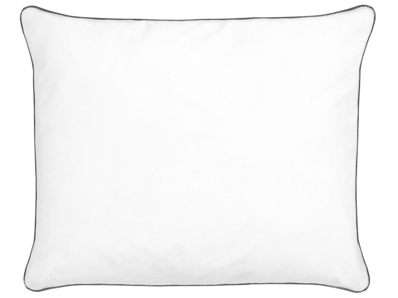 Bed Pillow White Japara Cotton 50 x 60 cm Polyester Filling High Profile Satin Piping Soft Beliani