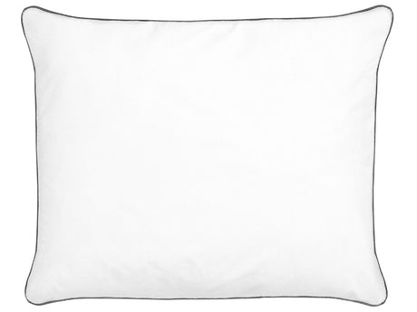 Bed Pillow White Japara Cotton 50 x 60 cm Polyester Filling High Profile Satin Piping Soft Beliani