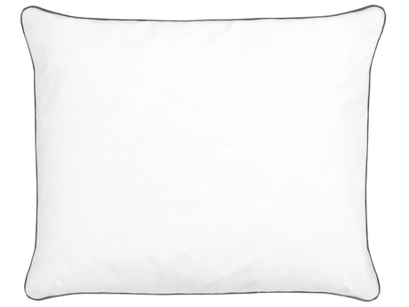 Bed Pillow White Japara Cotton 50 x 60 cm Polyester Filling High Profile Satin Piping Soft Beliani