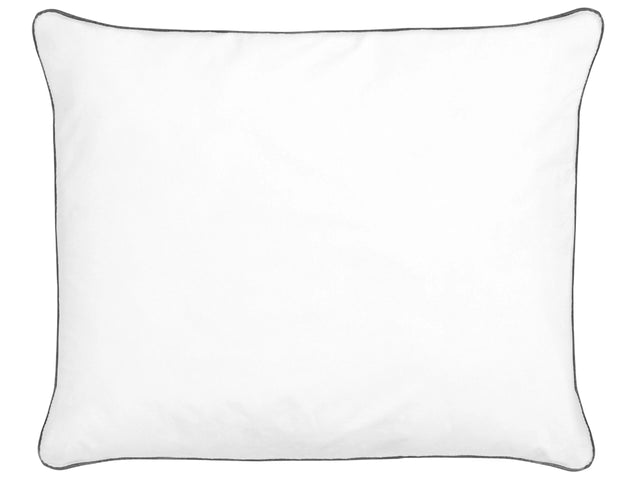 Bed Pillow White Japara Cotton 50 x 60 cm Polyester Filling High Profile Satin Piping Soft Beliani