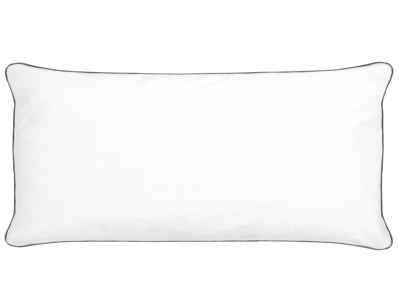 Bed Pillow White Japara Cotton 40 x 80 cm Polyester Filling High Profile Satin Piping Soft Beliani