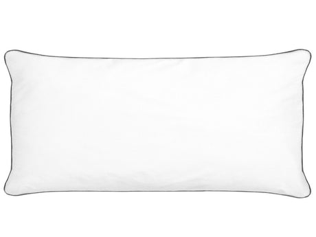 Bed Pillow White Japara Cotton 40 x 80 cm Polyester Filling High Profile Satin Piping Soft Beliani