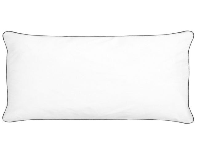 Bed Pillow White Japara Cotton 40 x 80 cm Polyester Filling High Profile Satin Piping Soft Beliani