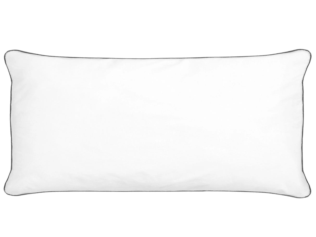 Bed Pillow White Japara Cotton 40 x 80 cm Polyester Filling High Profile Satin Piping Soft Beliani