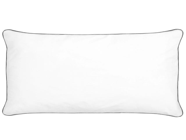 Bed Pillow White Japara Cotton 40 x 80 cm Polyester Filling High Profile Satin Piping Soft Beliani