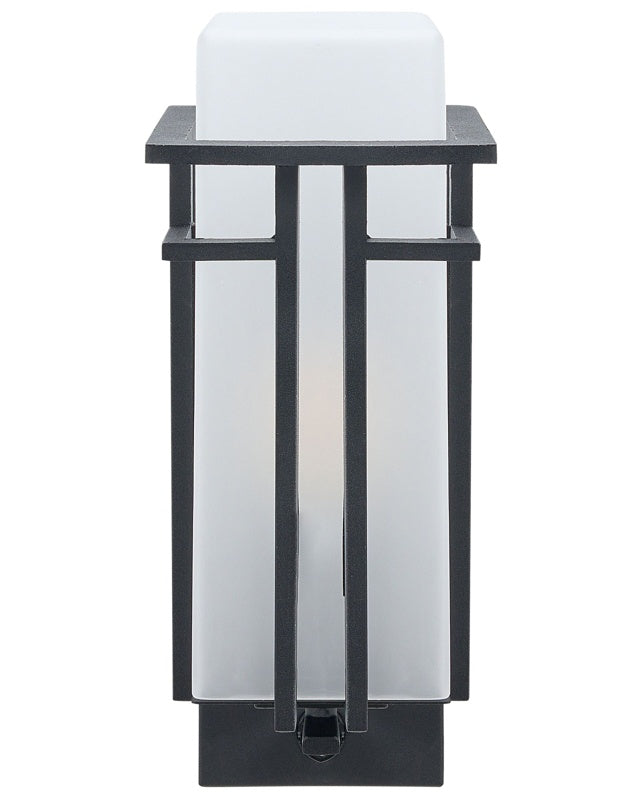 Outdoor Wall Light Lamp Black Sconce Metal Iron Glass Matte with Motion Sensor Modern Design Patio Garden Beliani