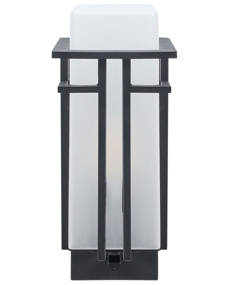 Outdoor Wall Light Lamp Black Sconce Metal Iron Glass Matte with Motion Sensor Modern Design Patio Garden Beliani