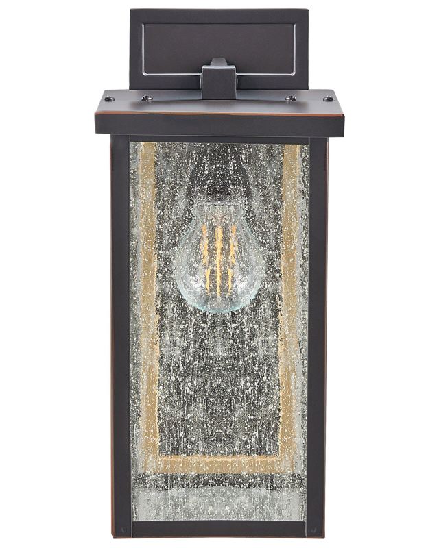 Outdoor Wall Light Lamp Black Iron Glass 37 cm with Motion Sensor External Retro Design Beliani