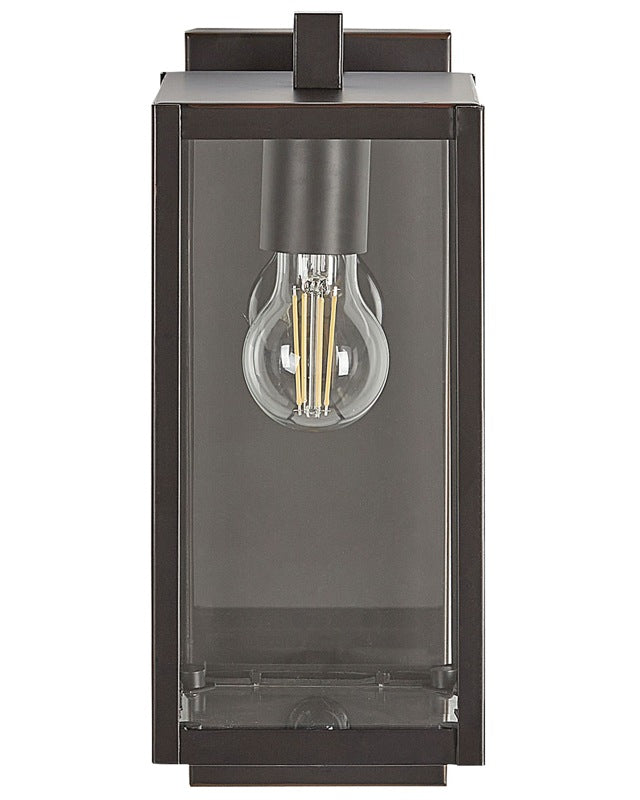 Outdoor Wall Light Lamp Black Iron Glass 33 cm with Motion Sensor External Retro Design Beliani