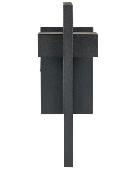 Outdoor Wall LED Light Lamp Black Iron Glass 35 cm External Modern Design Garden Patio Beliani