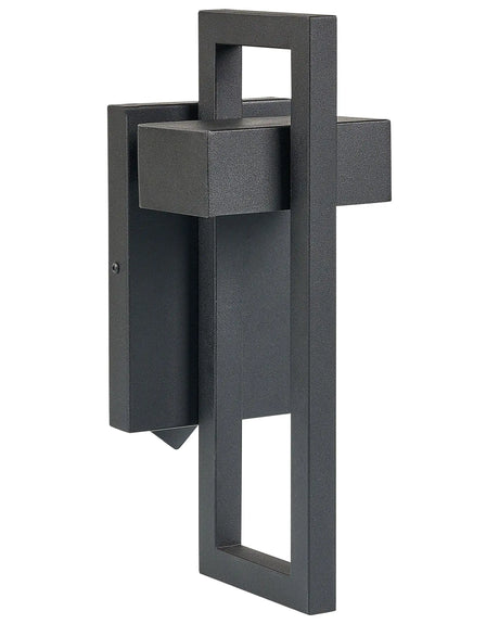 Outdoor Wall LED Light Lamp Black Iron Glass 35 cm External Modern Design Garden Patio Beliani