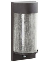 Outdoor LED Wall Light Lamp Black Sconce Metal Iron Glass Matte with Motion Sensor Modern Design Patio Garden Beliani