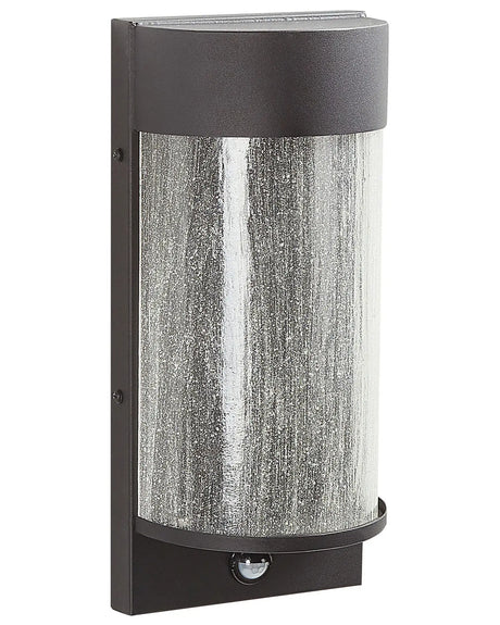 Outdoor LED Wall Light Lamp Black Sconce Metal Iron Glass Matte with Motion Sensor Modern Design Patio Garden Beliani