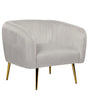 Armchair  Light Grey Velvet Golden Metal Frame Round Back Glam Style Beliani
