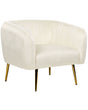 Armchair Cream Beige Velvet Golden Metal Frame Round Back Glam Style Beliani