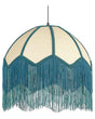 Pendant Lamp Blue Paper Fabric 182 cm Fringed with Tassels Lighting Hanging Light Retro Vintage Beliani