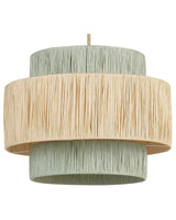 Pendant Lamp Natural and Green Paper Textured Shade Japandi Natural Style Jute Cord  Beliani